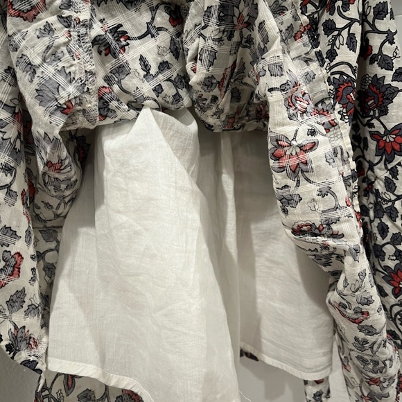 NWT ZARA Blue and white floral long sleeve mini dress - Picture 6 of 13